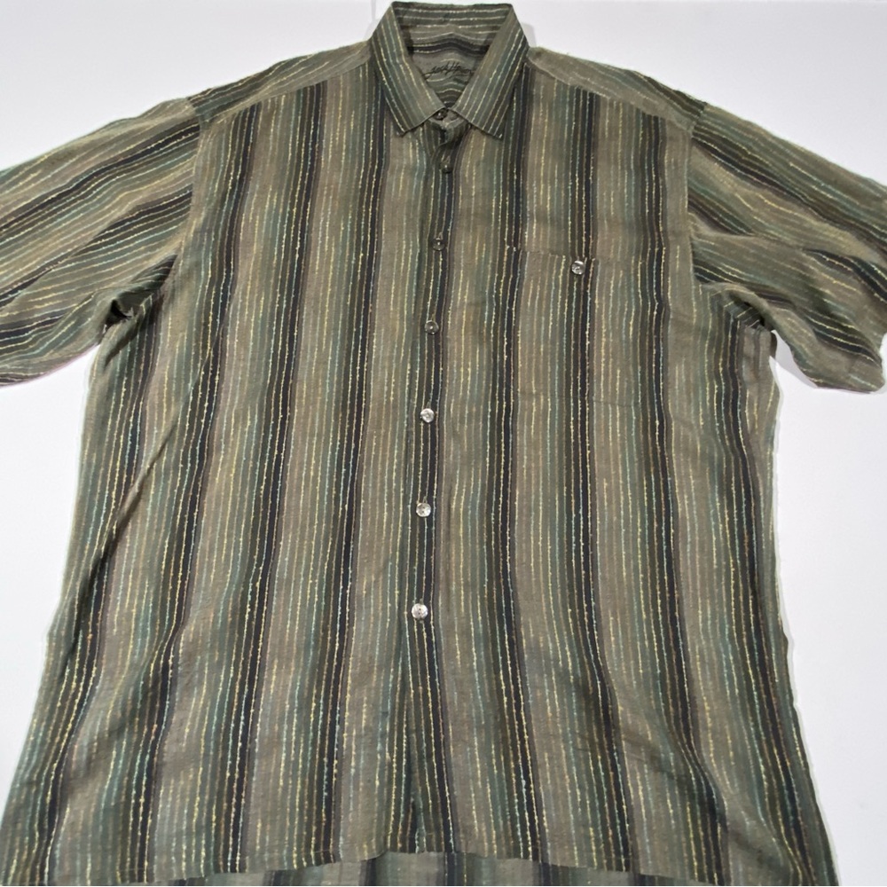 Y2K Jack Lipson Signature Shirt Men Button Down XLarge XL Stripe